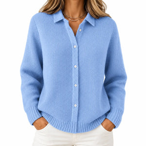 Cardigan en Maille Col Polo - Boutonné, Coupe Ample
