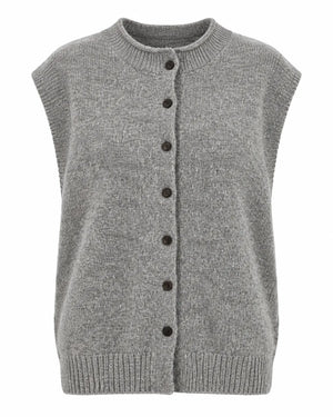 Gilet Maille Femme Col Montant Sans Manches