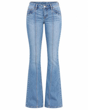Jean Bootcut Femme Taille Basse Effet Déchiré