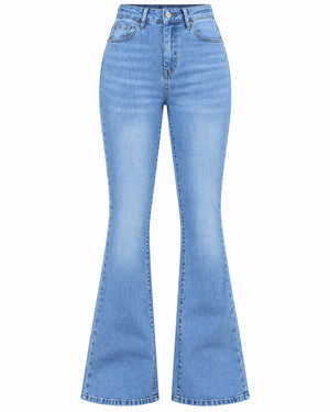 Jean Bootcut Femme Taille Haute Coupe Ajustée