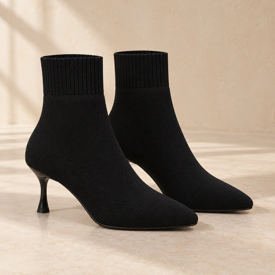 Bottines Femme à Talons Automne Hiver noir – vue trois quarts