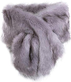 Women's Long Faux Fur Stole – Soft Bolero Wrap - Light Grey