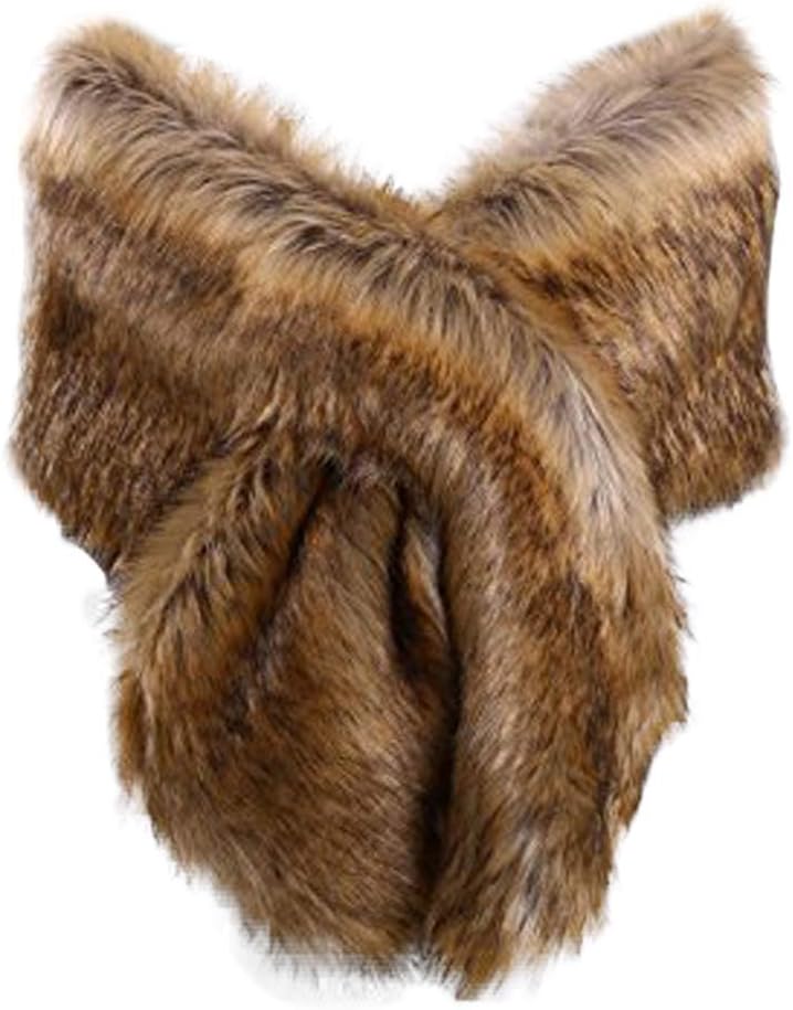 Women's Long Faux Fur Stole – Soft Bolero Wrap