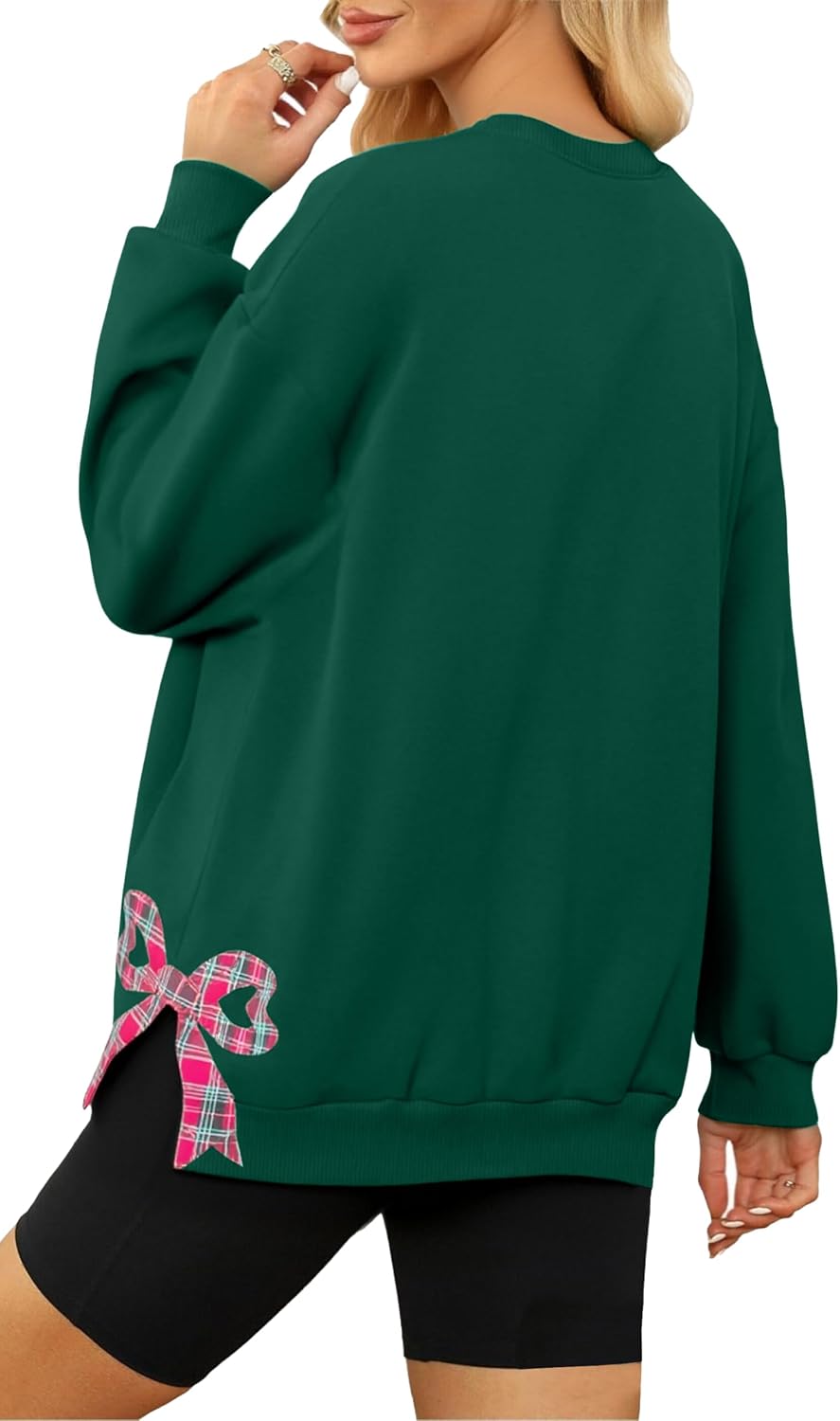 Women's Embroidered Side Bow 'Merry Christmas' Jumper