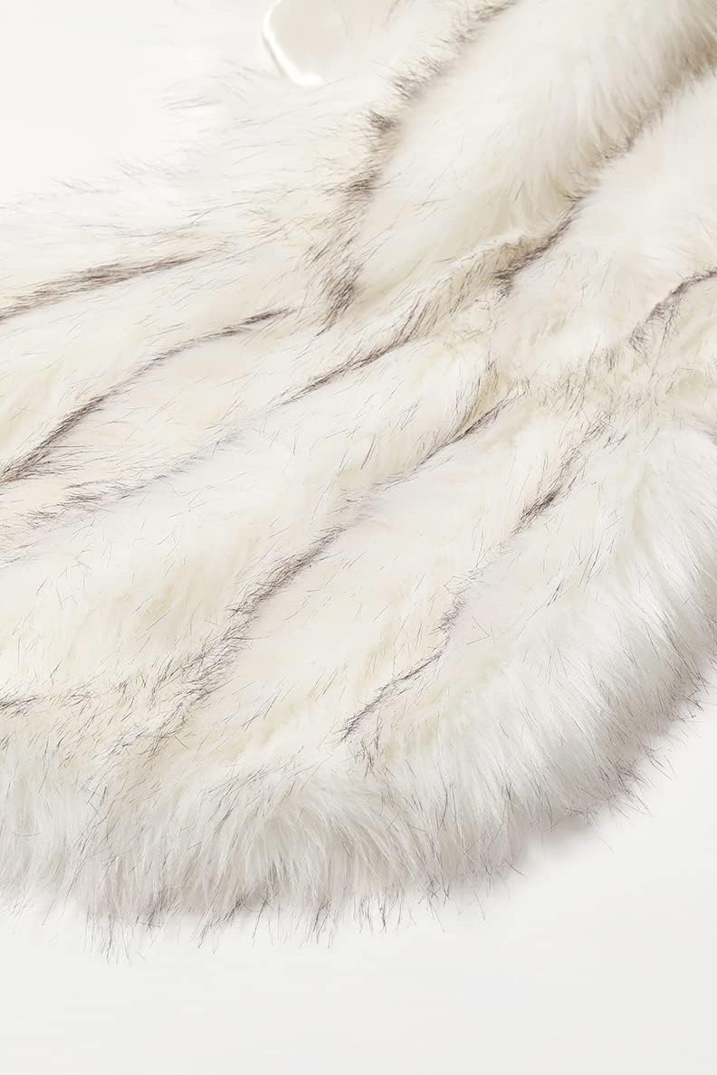 Women's Faux Fur Evening Wrap Cape – Hook-and-Eye Closure