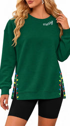 Women's Embroidered 'Merry Christmas' Long Sleeve Jumper - Green