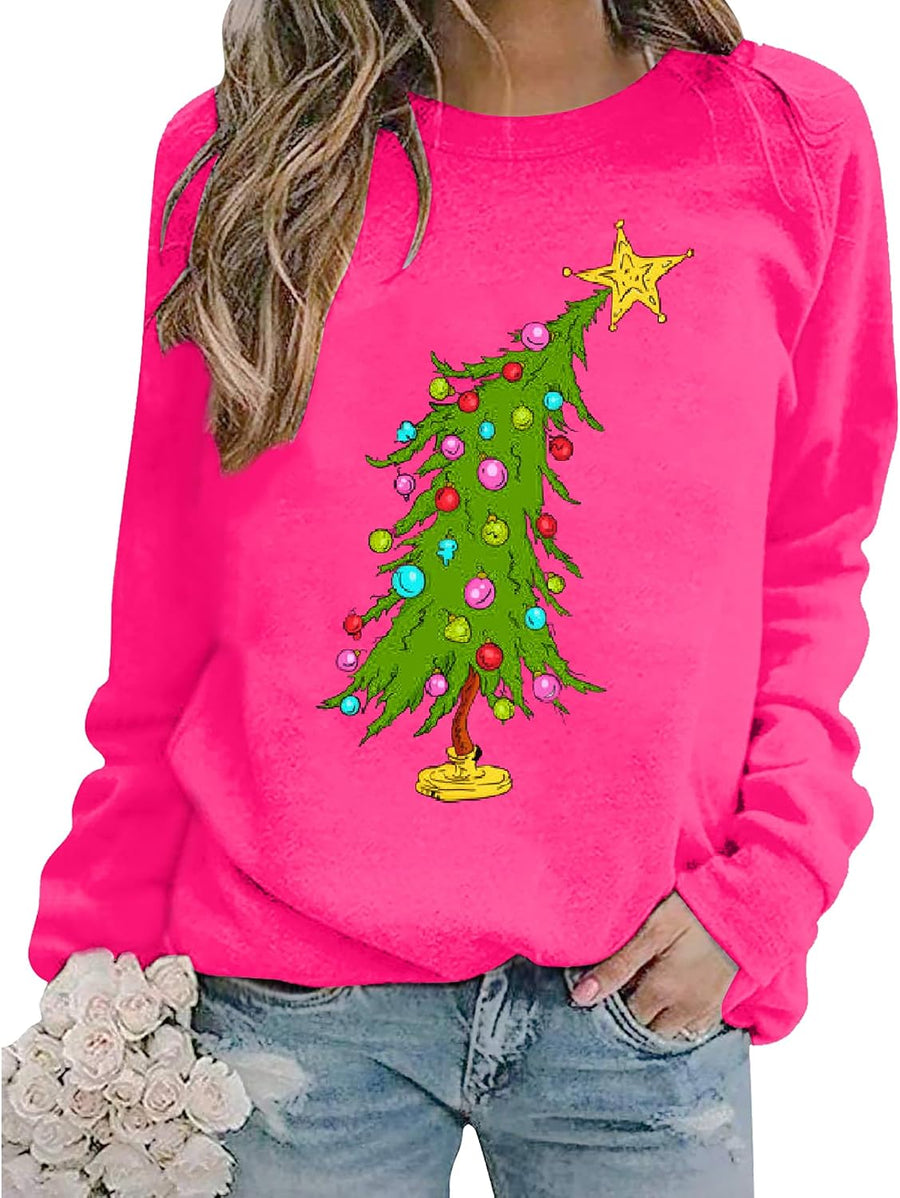 Women's Christmas Tree Graphic Crewneck Jumper