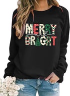 Women's Glitter 'Merry and Bright' Crewneck Christmas Jumper - Black