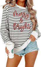 Women's Christmas Cat Graphic Crewneck Jumper - Black