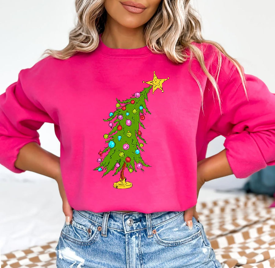 Women's Christmas Tree Graphic Crewneck Jumper