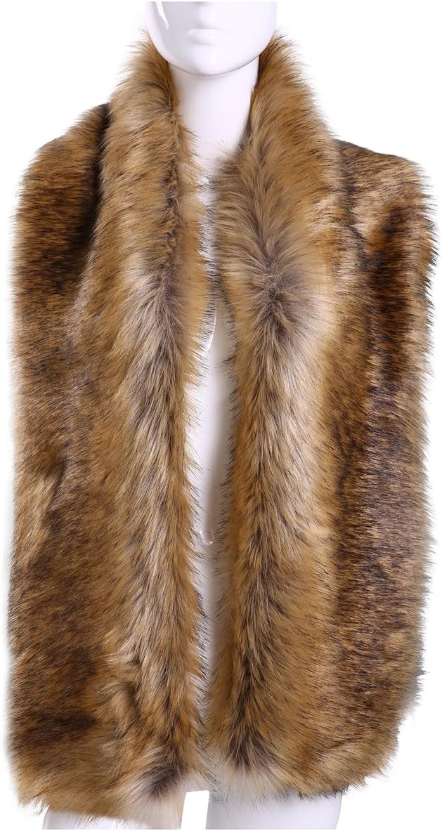 Women's Long Faux Fur Stole – Soft Bolero Wrap
