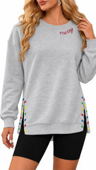 Women's Embroidered 'Merry Christmas' Long Sleeve Jumper - Grey