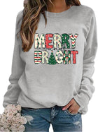 Women's Glitter 'Merry and Bright' Crewneck Christmas Jumper - Grey