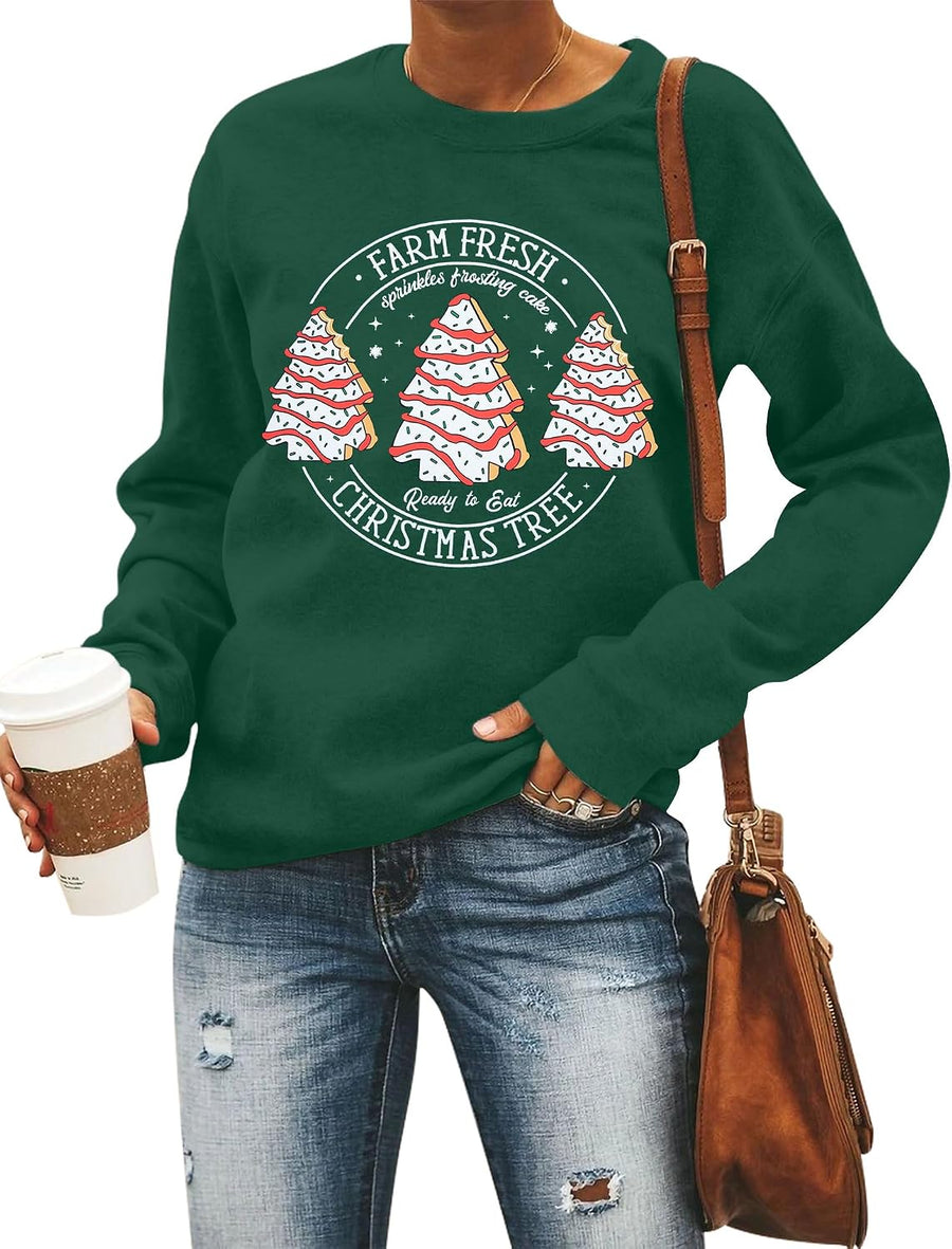 Women's Farm Fresh Christmas Tree Graphic Crewneck Jumper