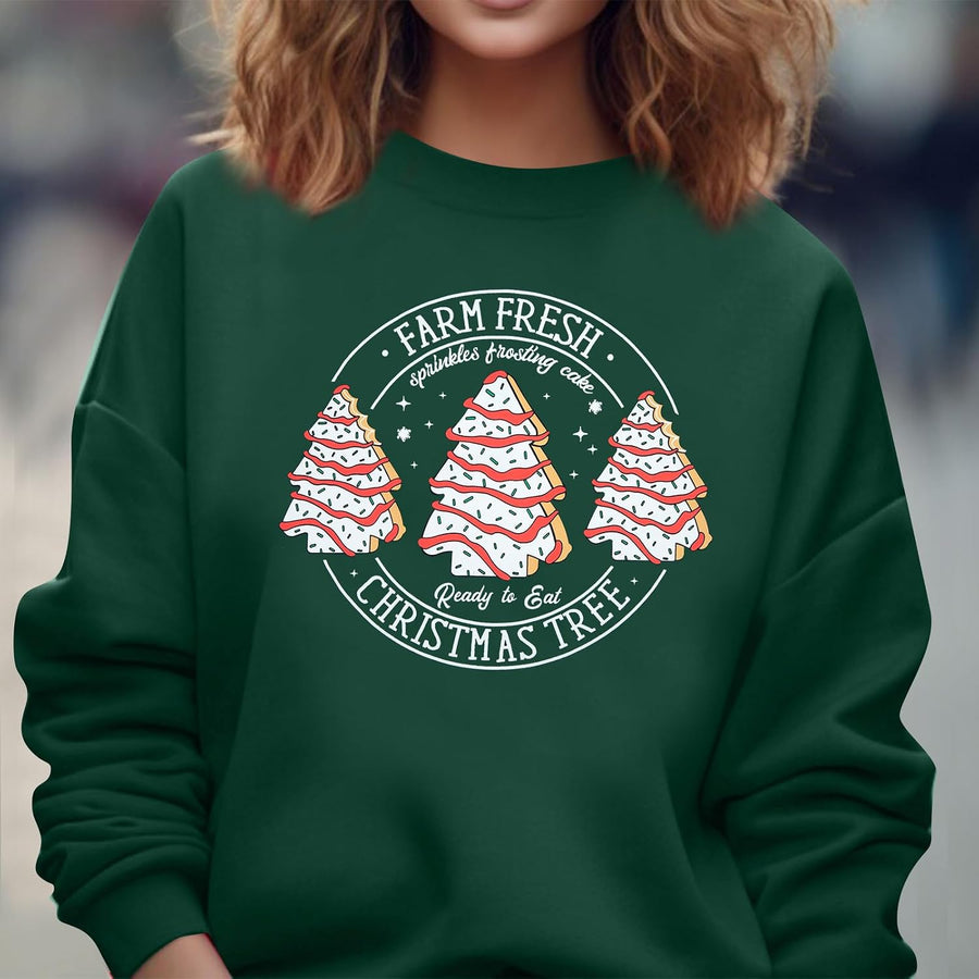 Women's Farm Fresh Christmas Tree Graphic Crewneck Jumper