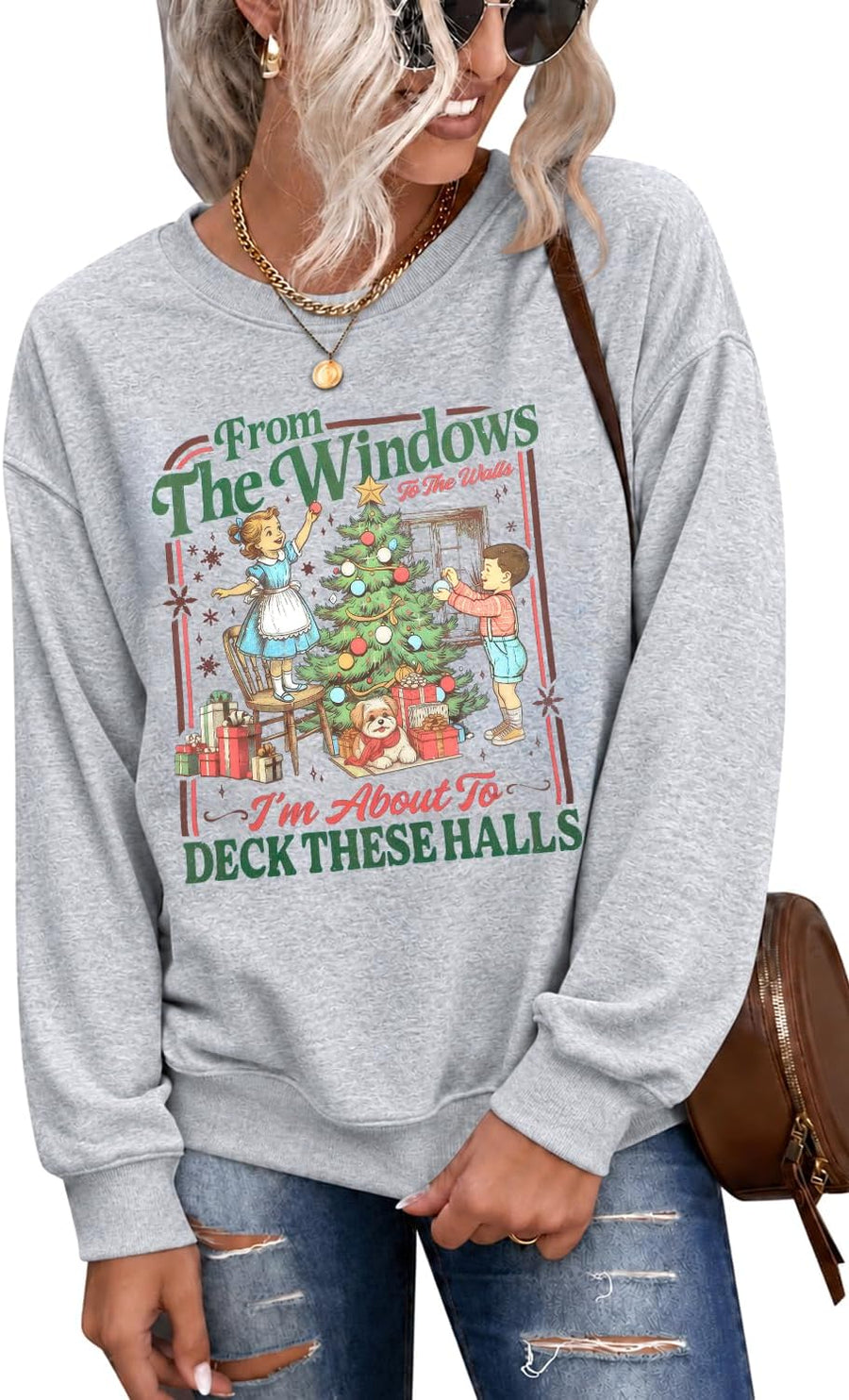 Women's 'From the Windows to the Walls' Christmas Jumper