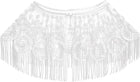 Women's Beaded Sequin Fringe Evening Cape Shawl - White