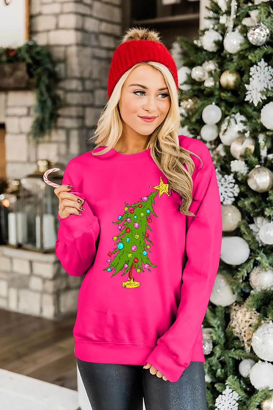 Women's Christmas Tree Graphic Crewneck Jumper