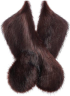 Women's Faux Fur Stole – Hidden Loop 3 Ways to Wear - Coffee