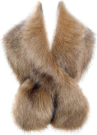 Women's Faux Fur Stole – Hidden Loop 3 Ways to Wear - Camel