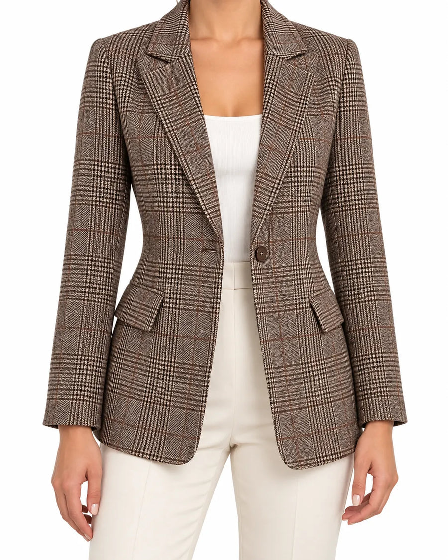 Blazer Femme Tartan Veste Tailleur à Carreaux – vue produit 2