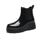 Women's Leather Mid-Calf Chelsea Boots - Black
