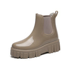Women's Leather Mid-Calf Chelsea Boots - Apricot