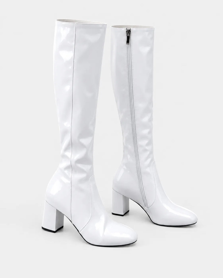 Bottes Femme Cuir Vernis Talon Carré Soirée – vue produit 6