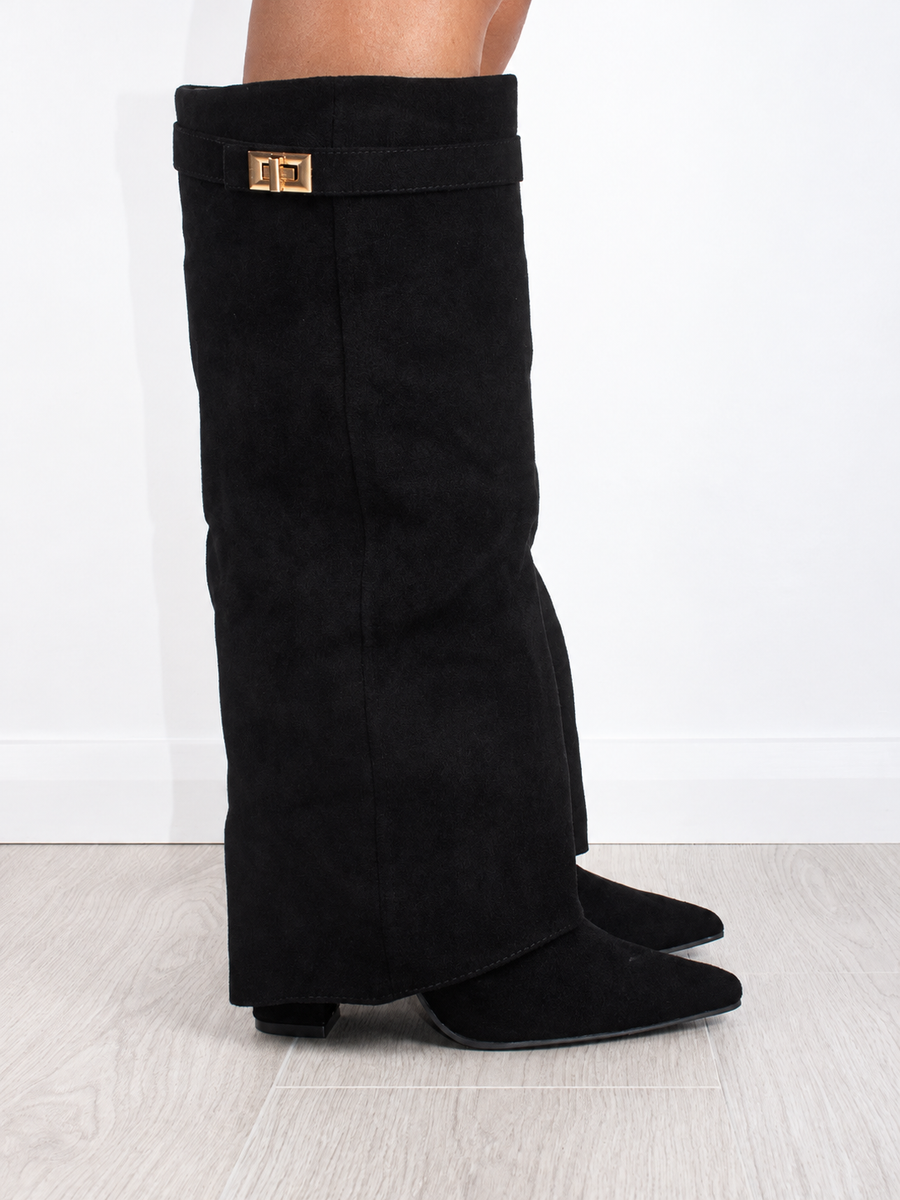 Bottes haute Élégantes en Suède - luxe accents raffinés - vue 3