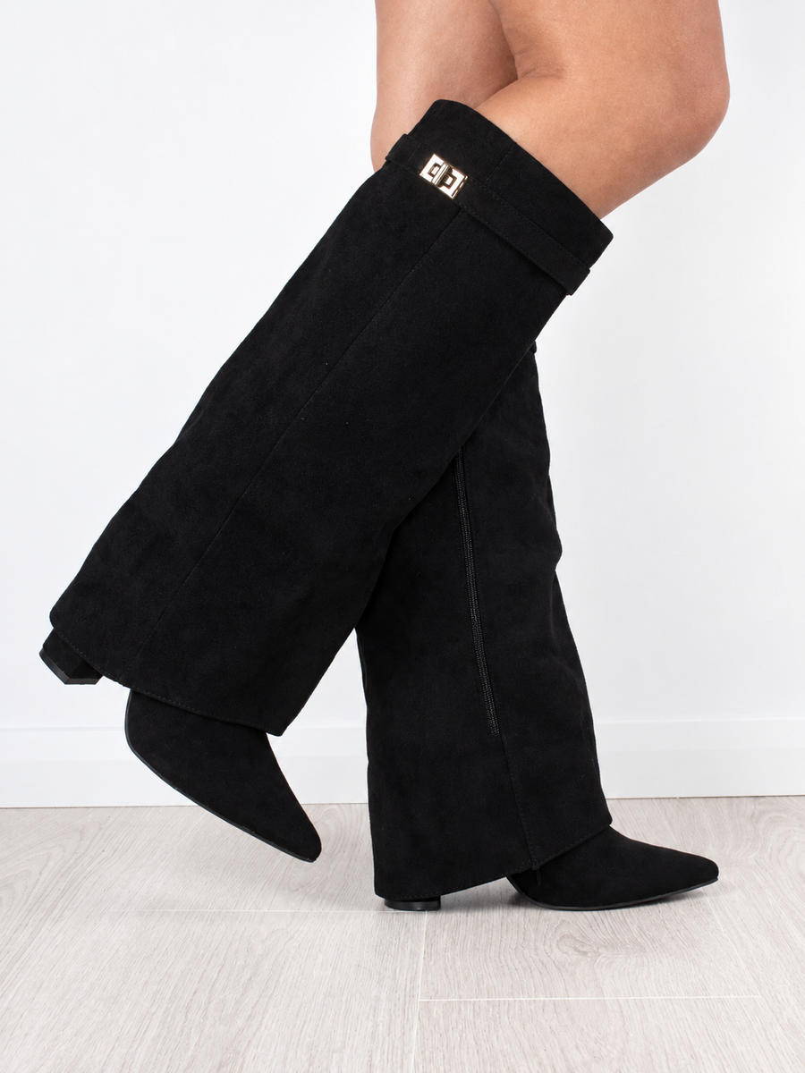 Bottes haute Élégantes en Suède - luxe accents raffinés - vue 4