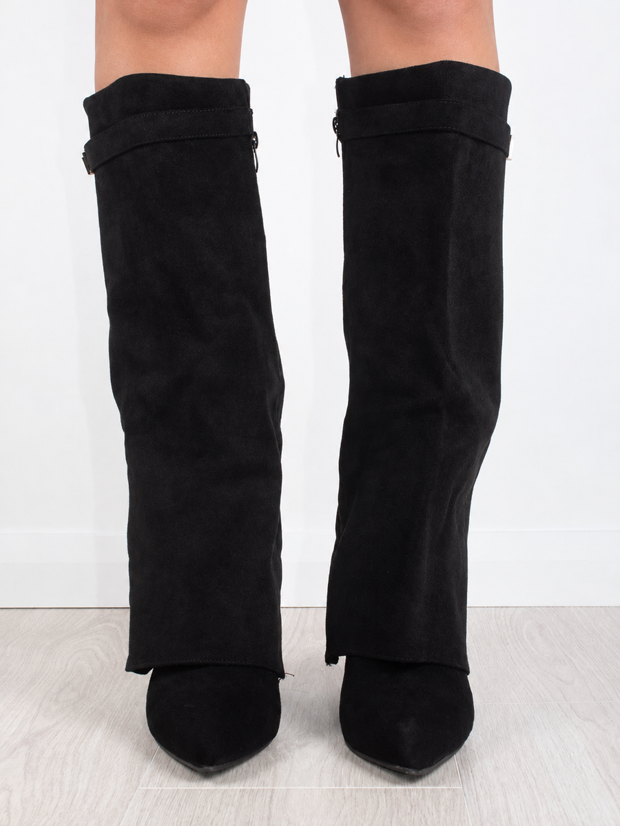 Bottes haute Élégantes en Suède - luxe accents raffinés - vue 5