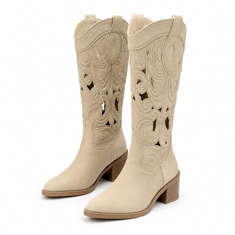 Bottes Santiags Hautes Femme à Talons Bohème Chic – photographie produit 2