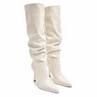 Women's High-Heeled Knee-High Boots - White