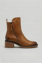 Women's Heeled Ankle Boots – Black & Brown - Brown