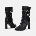 Women's Heeled Ankle Boots - Black