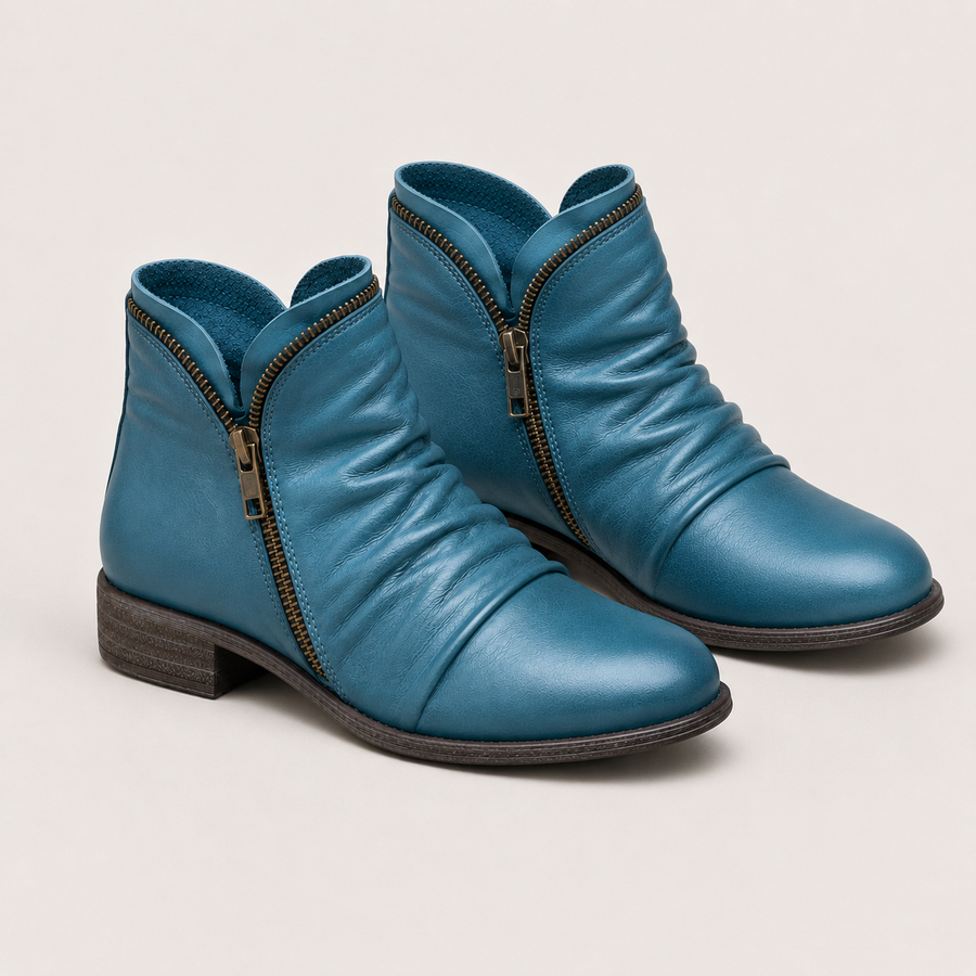 Bottines en similicuir femme confortables - vue d'ensemble posée