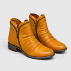 Women's Faux Leather Comfort Ankle Boots - Yellow