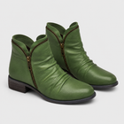 Women's Faux Leather Comfort Ankle Boots - Green