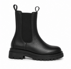 Women's Faux Leather Zip-Up Ankle Boots - Black