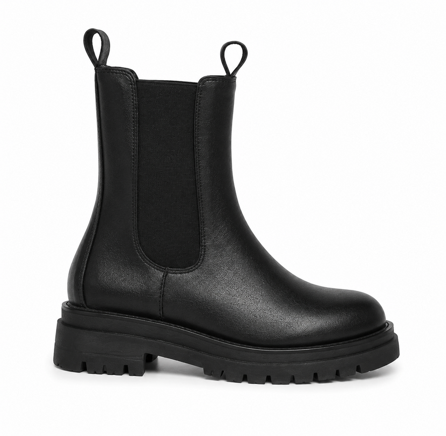 Bottines en similicuir femme zippées - vue face