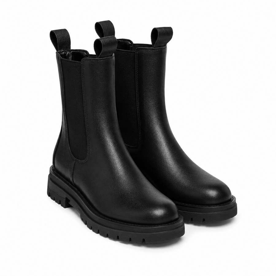 Bottines en similicuir femme zippées - vue de côté