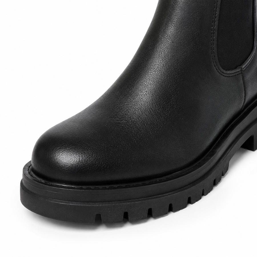 Bottines en similicuir femme zippées - vue portée