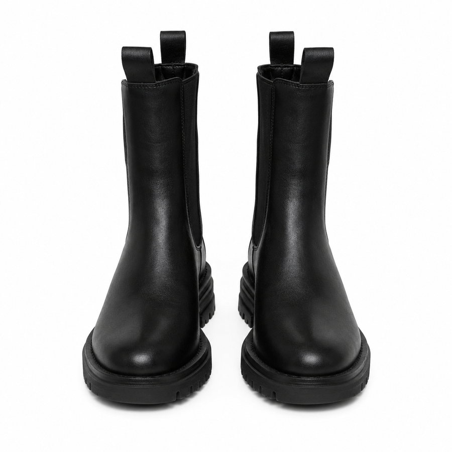 Bottines en similicuir femme zippées - vue de dessus