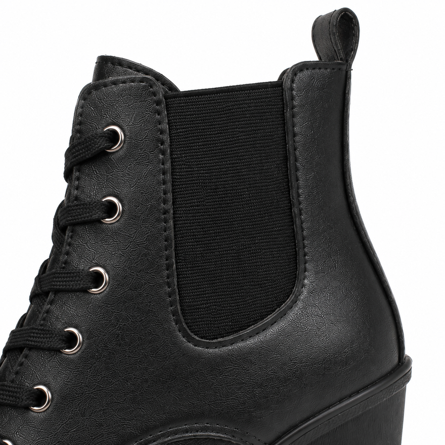 Bottines en similicuir à lacet - vue de dos
