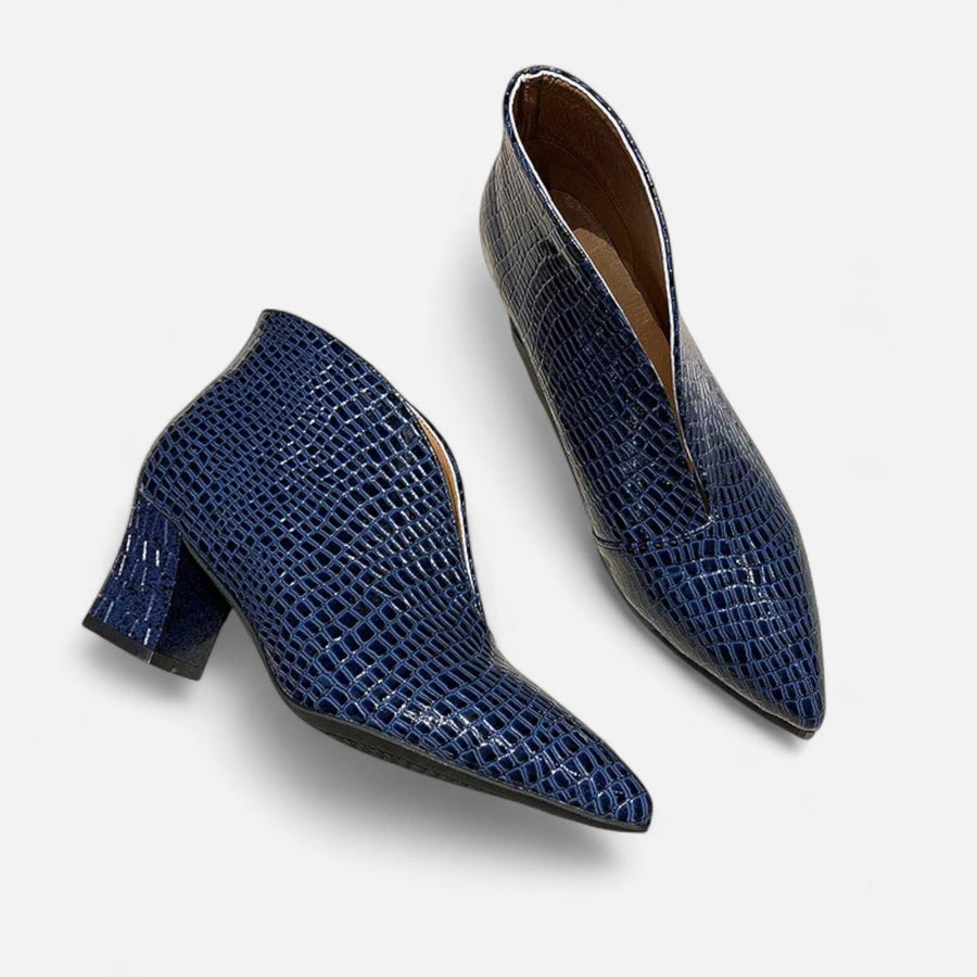 Bottines en similicuir femme automne - vue de dos