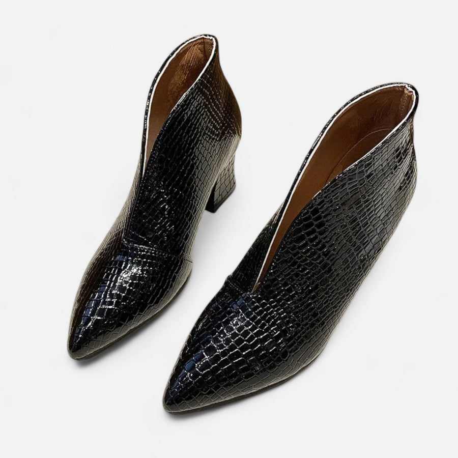 Bottines en similicuir femme automne - vue d'ensemble posée