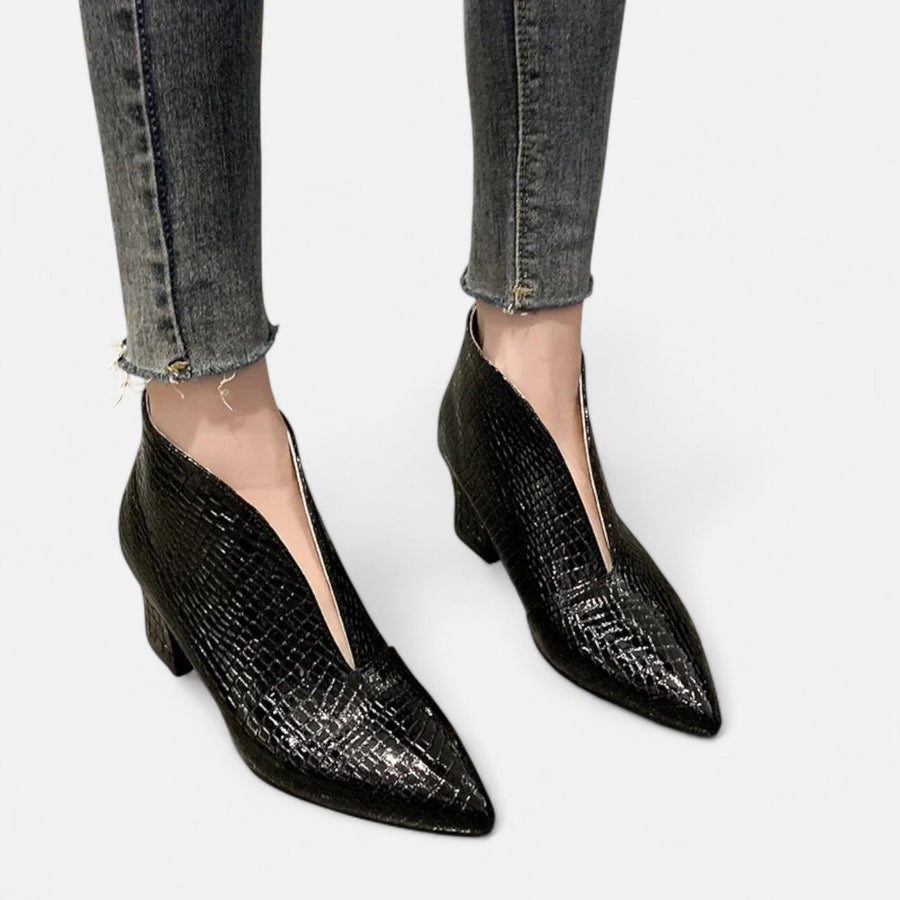 Bottines en similicuir femme automne - vue trois quart