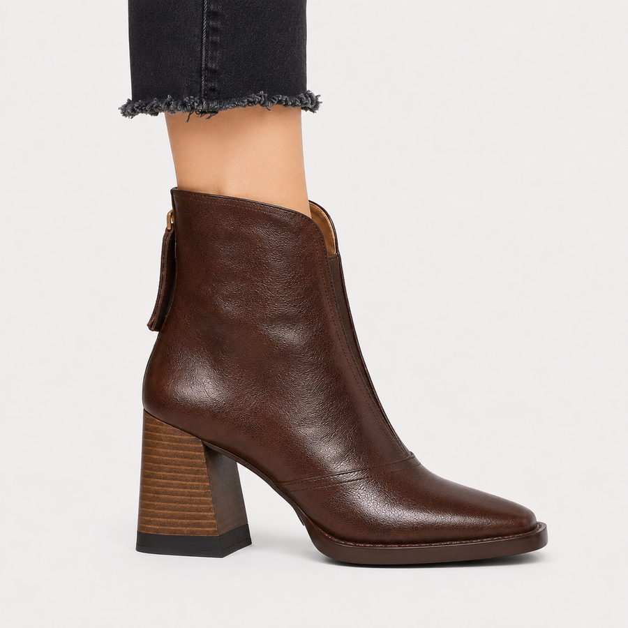 Bottines en similicuir à talons confortable - vue de dessus