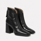Women's Faux Leather Heeled Ankle Boots – Brown & Black - Black