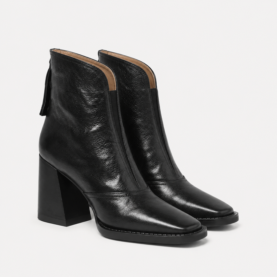 Bottines en similicuir à talons confortable - vue de dos